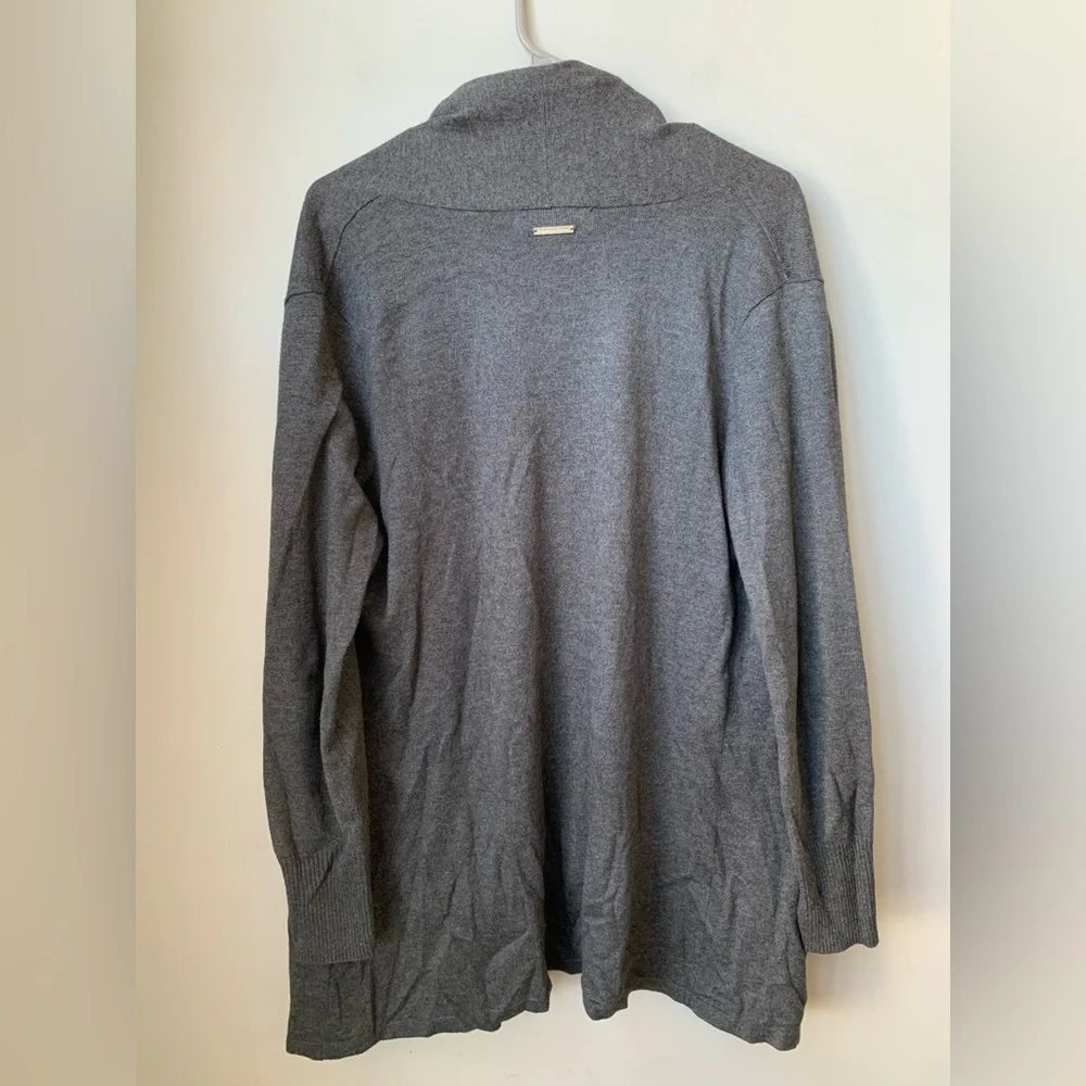 MICHAEL KORS  Women’s Gray Heather Long Sleeve Open Front Duster Kimono